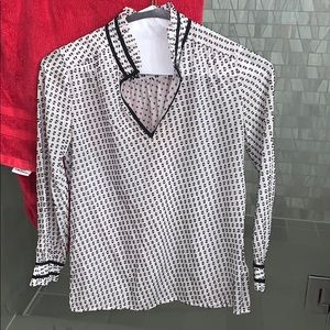 J.Crew silk polka dot blouse , wrist length